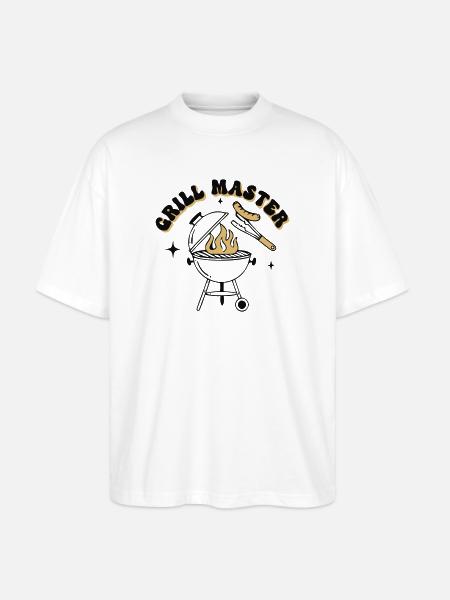 Funny Grill Master BBQ Dad - Stanley/Stella Oversized Unisex Organic T-shirt Blaster 2.0 - white