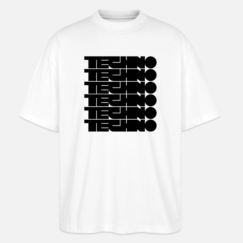 Techno djärv logotypdesign - Ekologisk Oversized T-shirt Unisex Stanley/Stella Blaster 2.0 - vit