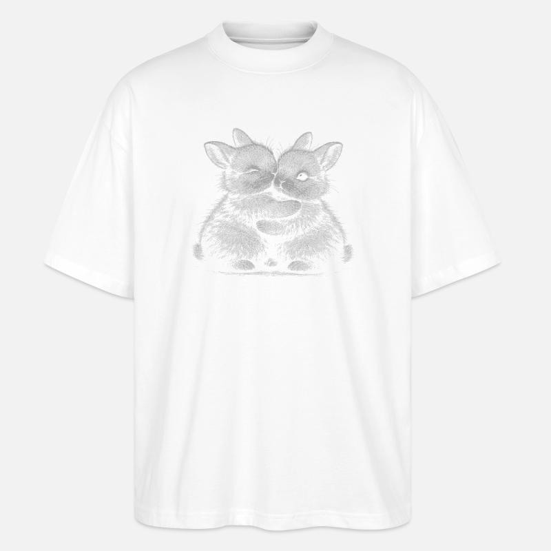 pygmy rabbit - Stanley/Stella Oversized Unisex Organic T-shirt Blaster 2.0 - white