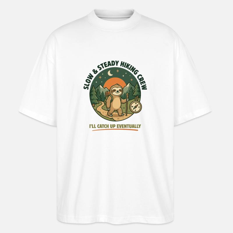 Équipe de randonnée lente et régulière - T-shirt bio Blaster 2.0 coupe oversize Stanley/Stella Unisexe - blanc