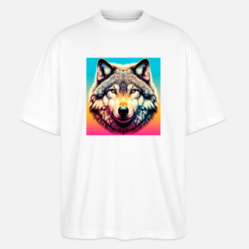 Wolf - Stanley/Stella Oversized Unisex Bio T-Shirt Blaster 2.0 - Weiß