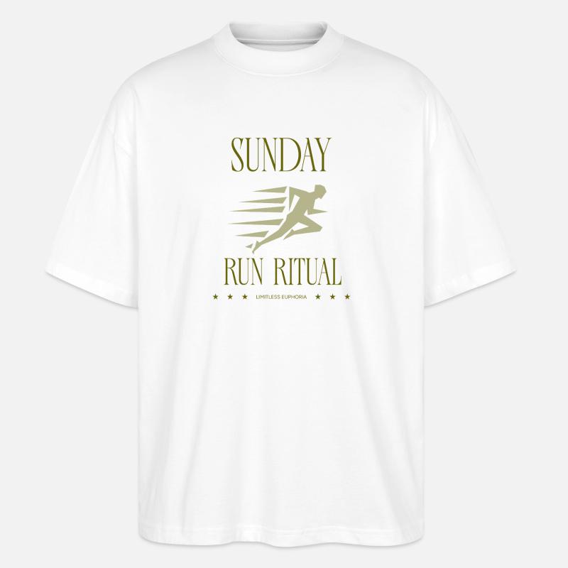 Runner - Sunday Run Ritual - Stanley/Stella Oversized Unisex Bio T-Shirt Blaster 2.0 - Weiß