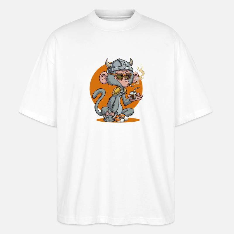 Monkey_2 - Stanley/Stella Oversized Unisex Organic T-shirt Blaster 2.0 - white