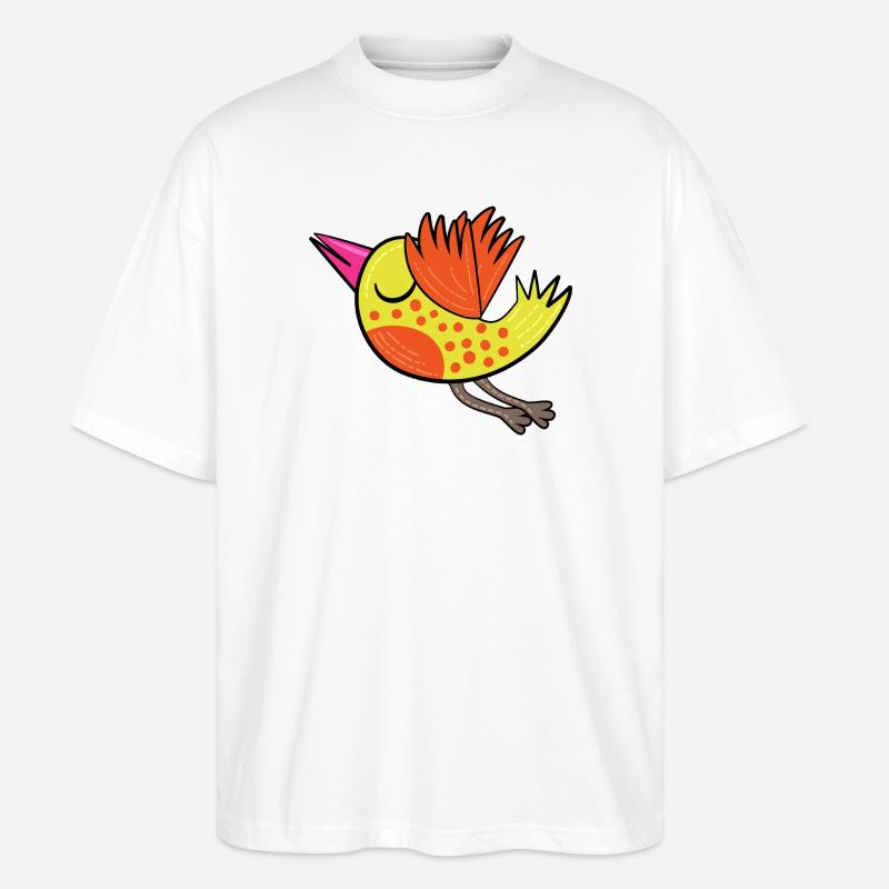 Kleiner Gelber Vogel - Stanley/Stella Oversized Unisex Bio T-Shirt Blaster 2.0 - Weiß