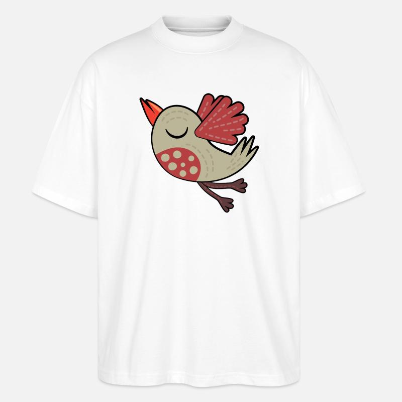 Kleiner Brauner Vogel - Stanley/Stella Oversized Unisex Bio T-Shirt Blaster 2.0 - Weiß