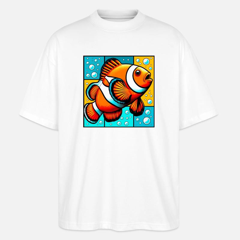 Clownfisch - Stanley/Stella Oversized Unisex Bio T-Shirt Blaster 2.0 - Weiß