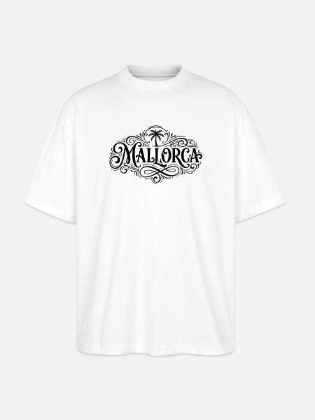 Mallorca Schriftzug Palme - Stanley/Stella Oversized Unisex Bio T-Shirt Blaster 2.0 - Weiß