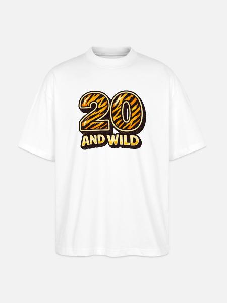 Zwanzig und Wild Tigerstreifen - Stanley/Stella Oversized Unisex Bio T-Shirt Blaster 2.0 - Weiß