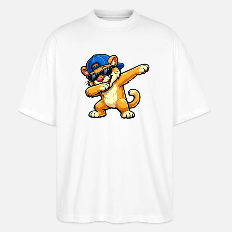 Dabbing Cougar - Stanley/Stella Oversized Unisex Bio T-Shirt Blaster 2.0 - Weiß