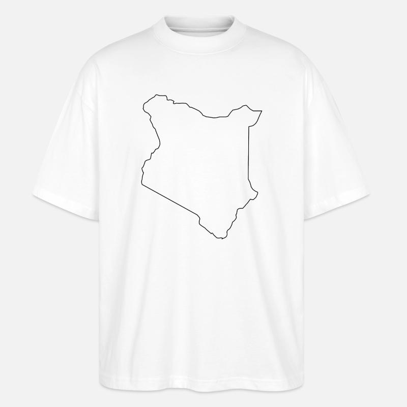 Plan de la carte du Kenya - T-shirt bio Blaster 2.0 coupe oversize Stanley/Stella Unisexe - blanc