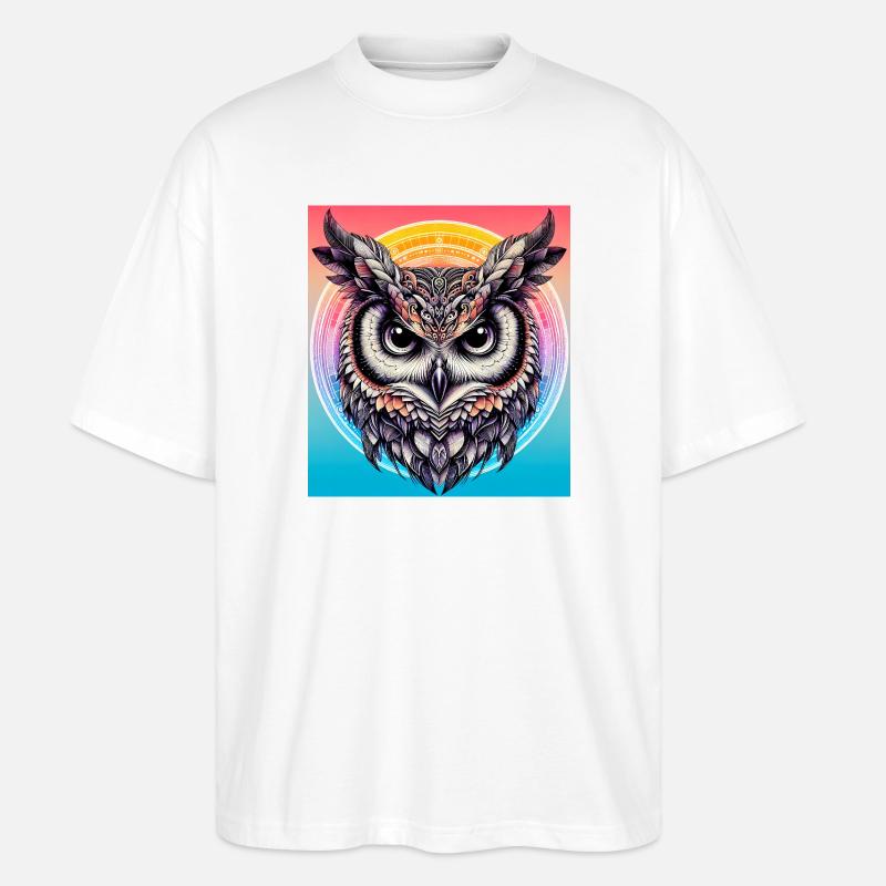 Eule - Stanley/Stella Oversized Unisex Bio T-Shirt Blaster 2.0 - Weiß