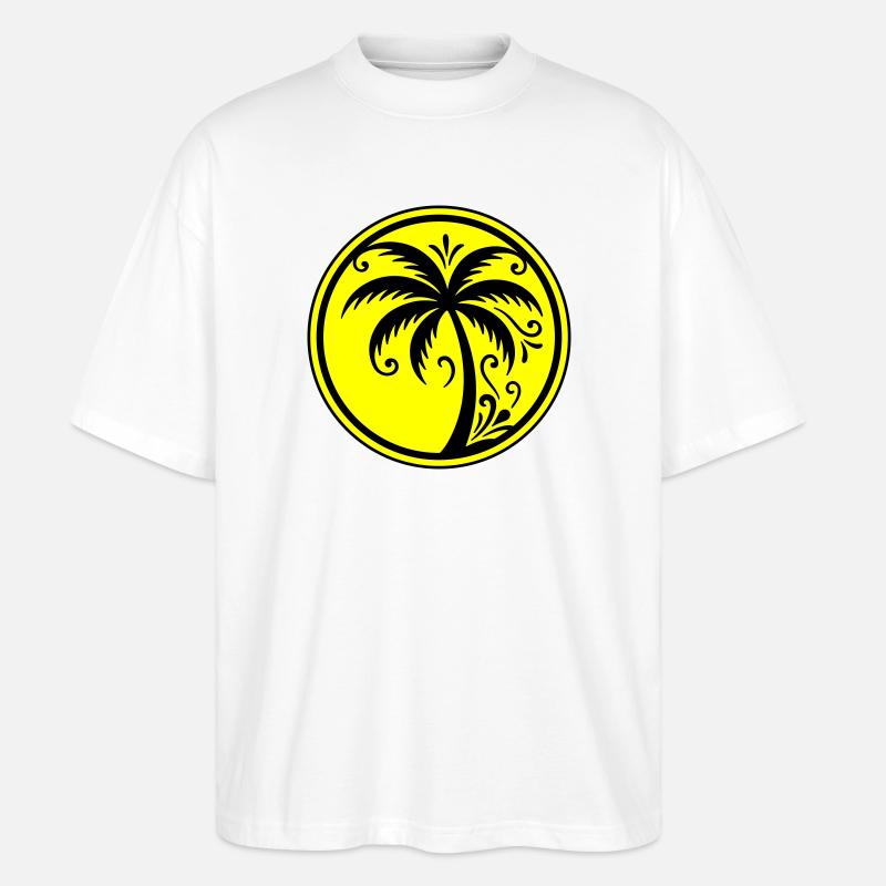 Palme Symbol Strand - Stanley/Stella Oversized Unisex Bio T-Shirt Blaster 2.0 - Weiß