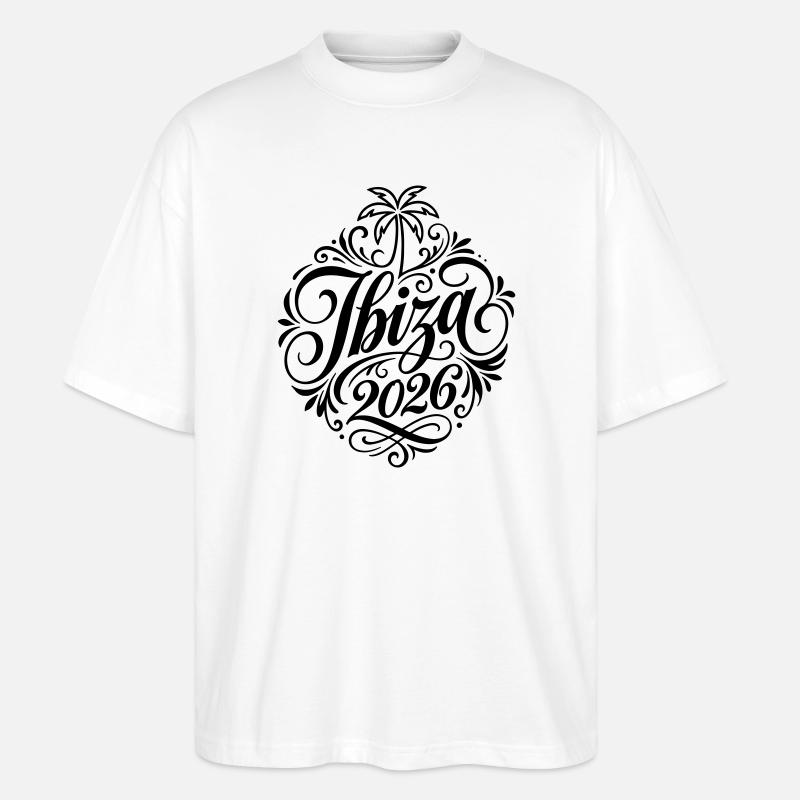 Ibiza 2026 Palme - Stanley/Stella Oversized Unisex Bio T-Shirt Blaster 2.0 - Weiß