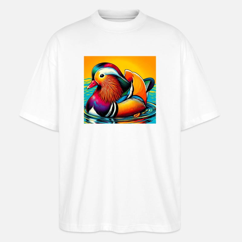 Mandarinente - Stanley/Stella Oversized Unisex Bio T-Shirt Blaster 2.0 - Weiß