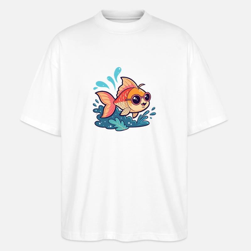 Fish Splash Sonnenbrille - Stanley/Stella Oversized Unisex Bio T-Shirt Blaster 2.0 - Weiß