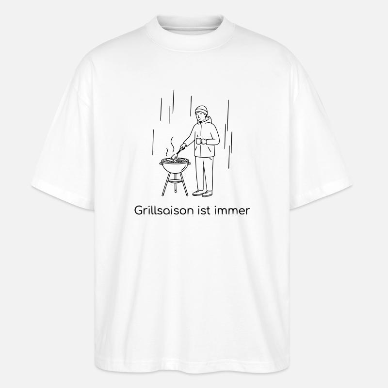 Grillsaison ist immer - Stanley/Stella Oversized Unisex Bio T-Shirt Blaster 2.0 - Weiß