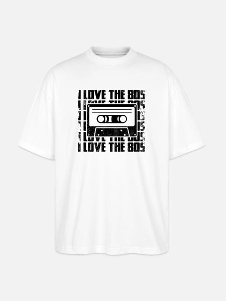 I Love The 80s - Stanley/Stella Oversized Unisex Bio T-Shirt Blaster 2.0 - Weiß