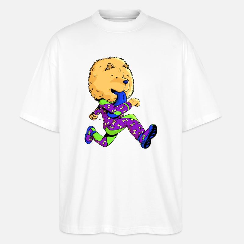 Chow-Chow-Runner - Stanley/Stella Oversized Unisex Bio T-Shirt Blaster 2.0 - Weiß