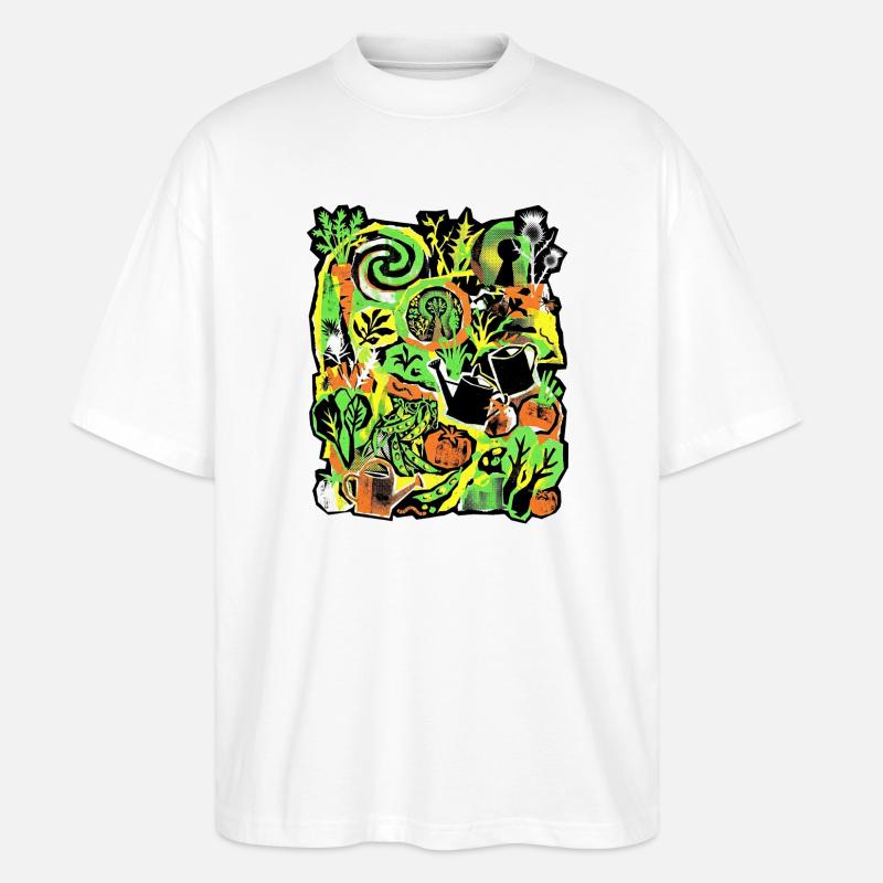 Permakultur Gärtner Gärtnerin - Stanley/Stella Oversized Unisex Bio T-Shirt Blaster 2.0 - Weiß