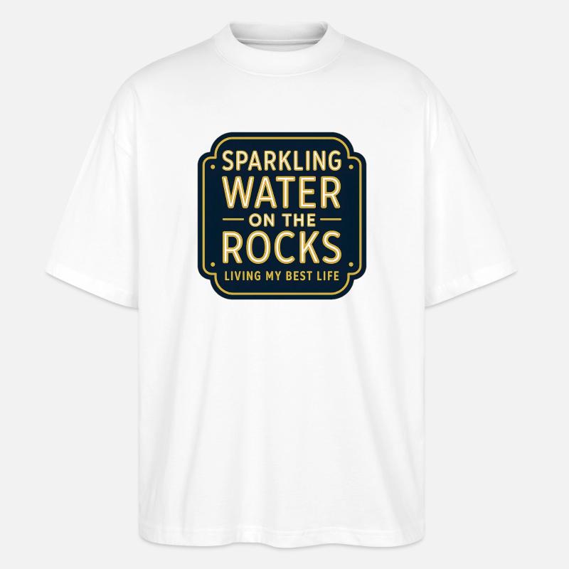 Sparkling water on rocks neon - Stanley/Stella Oversized Unisex Organic T-shirt Blaster 2.0 - white