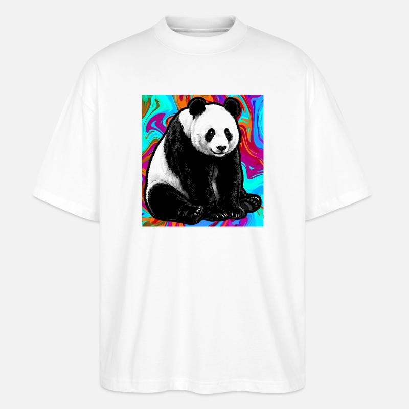 Panda - Stanley/Stella Oversized Unisex Bio T-Shirt Blaster 2.0 - Weiß