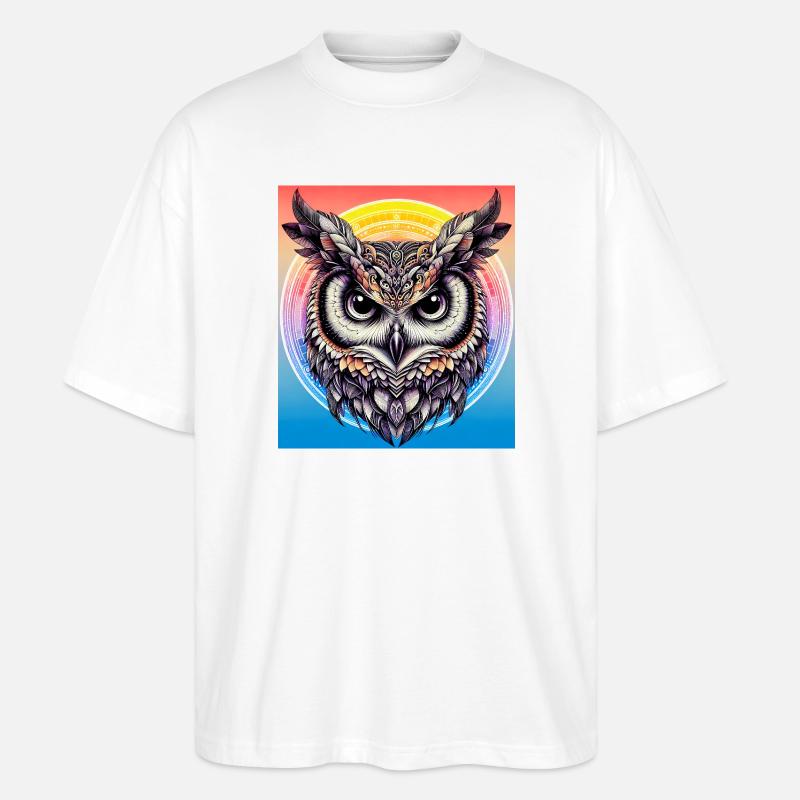 Eule - Stanley/Stella Oversized Unisex Bio T-Shirt Blaster 2.0 - Weiß