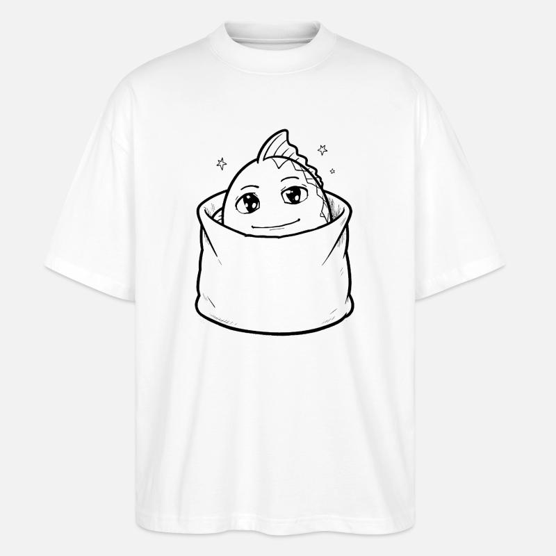 Fisch Tier Tasche - Stanley/Stella Oversized Unisex Bio T-Shirt Blaster 2.0 - Weiß