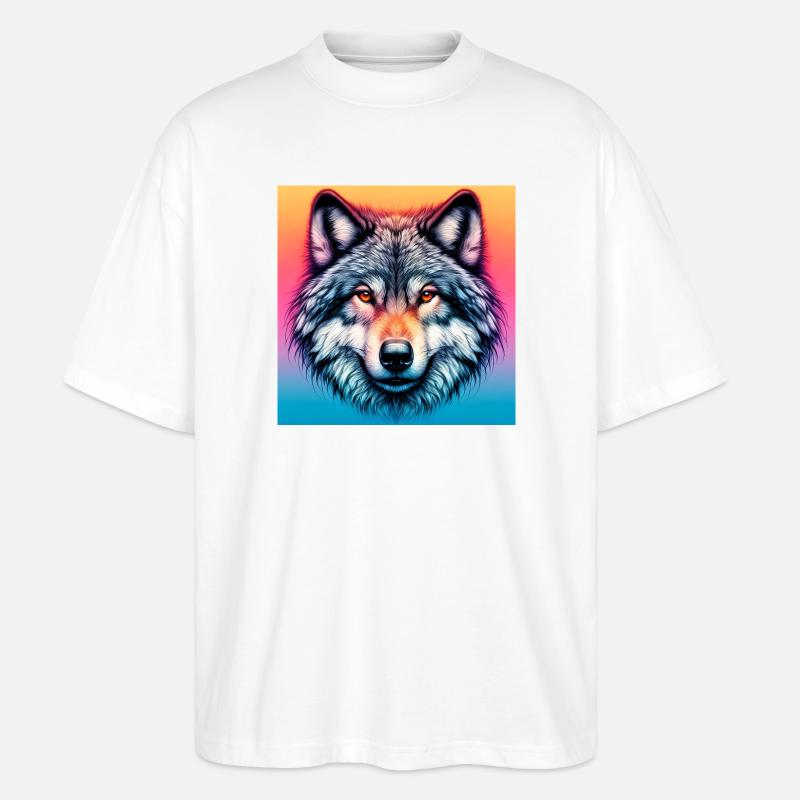 Wolf - Stanley/Stella Oversized Unisex Bio T-Shirt Blaster 2.0 - Weiß