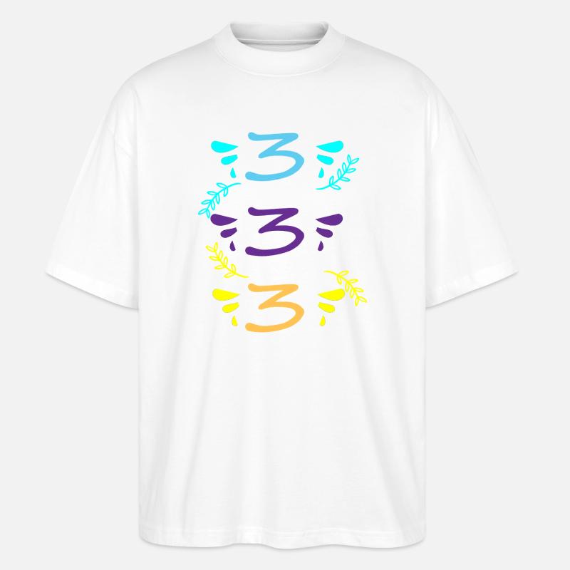 drei oder dreihundertdreiunddreißig - Stanley/Stella Oversized Unisex Bio T-Shirt Blaster 2.0 - Weiß