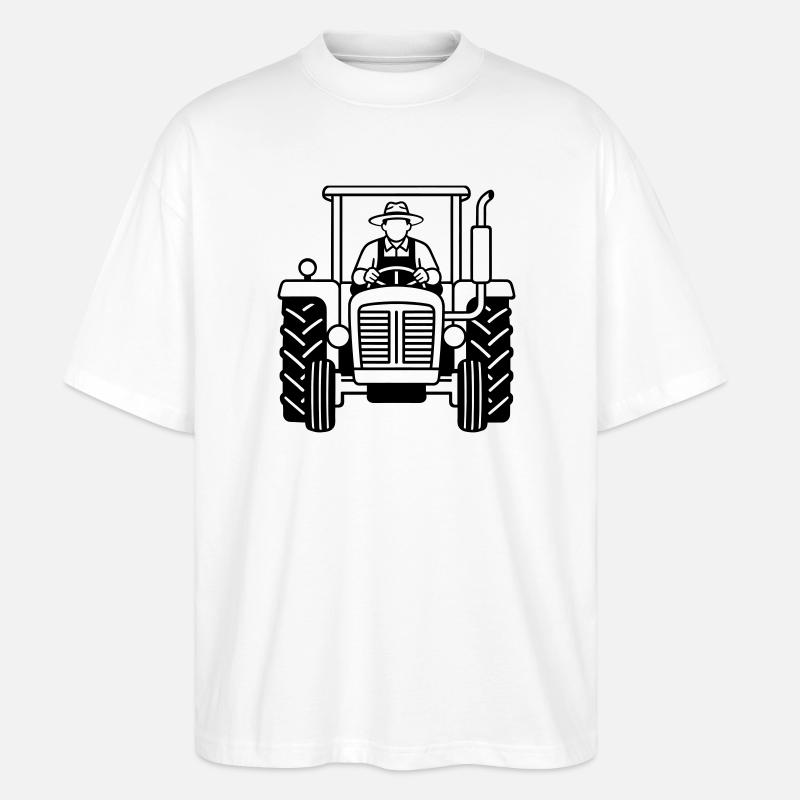 Traktor - Stanley/Stella Oversized Unisex Bio T-Shirt Blaster 2.0 - Weiß