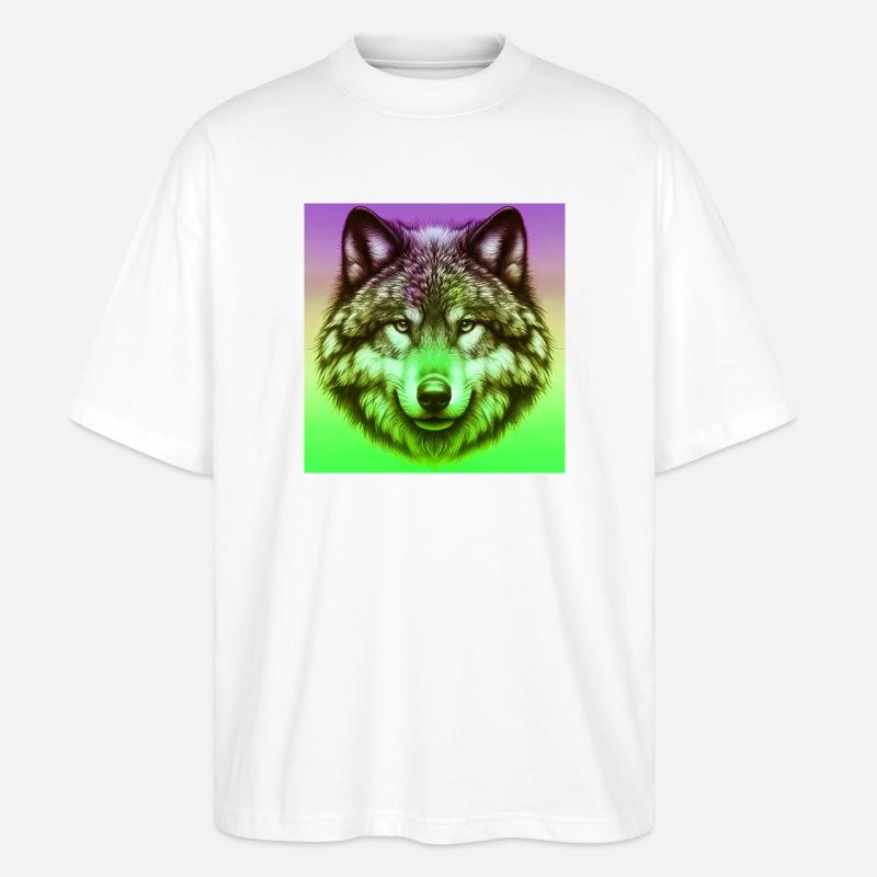 Wolf - Stanley/Stella Oversized Unisex Organic T-shirt Blaster 2.0 - white