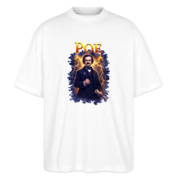 Edgar Allan Poe Portrait - Stanley/Stella Oversized Unisex Organic T-shirt Blaster 2.0 - white - Front - Alina (178cm) & Michal (187cm)