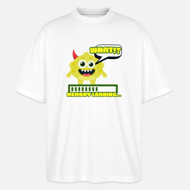 Memory Loading Monster Meme - Stanley/Stella Oversized Unisex Organic T-shirt Blaster 2.0 - white