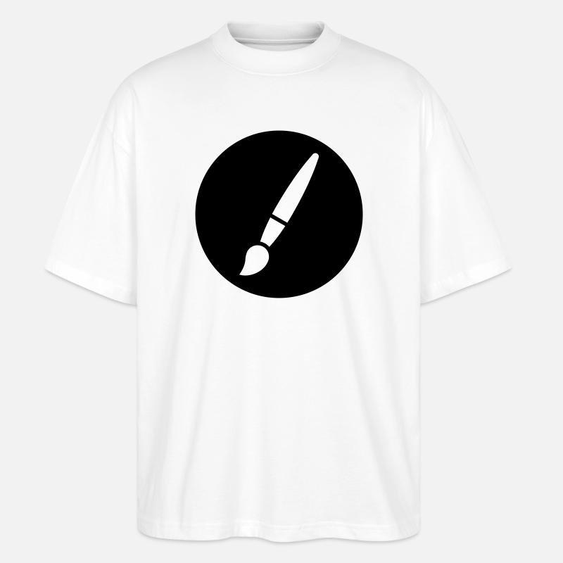 Pinsel, Malerei, Kunst Symbol - Stanley/Stella Oversized Unisex Bio T-Shirt Blaster 2.0 - Weiß