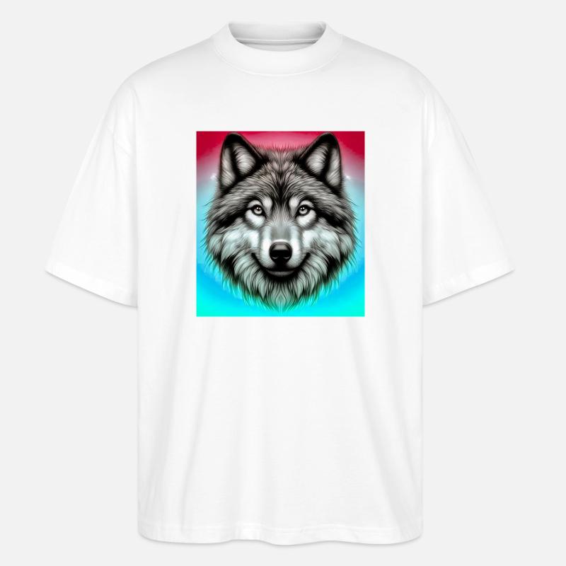 Wolf - Stanley/Stella Oversized Unisex Bio T-Shirt Blaster 2.0 - Weiß