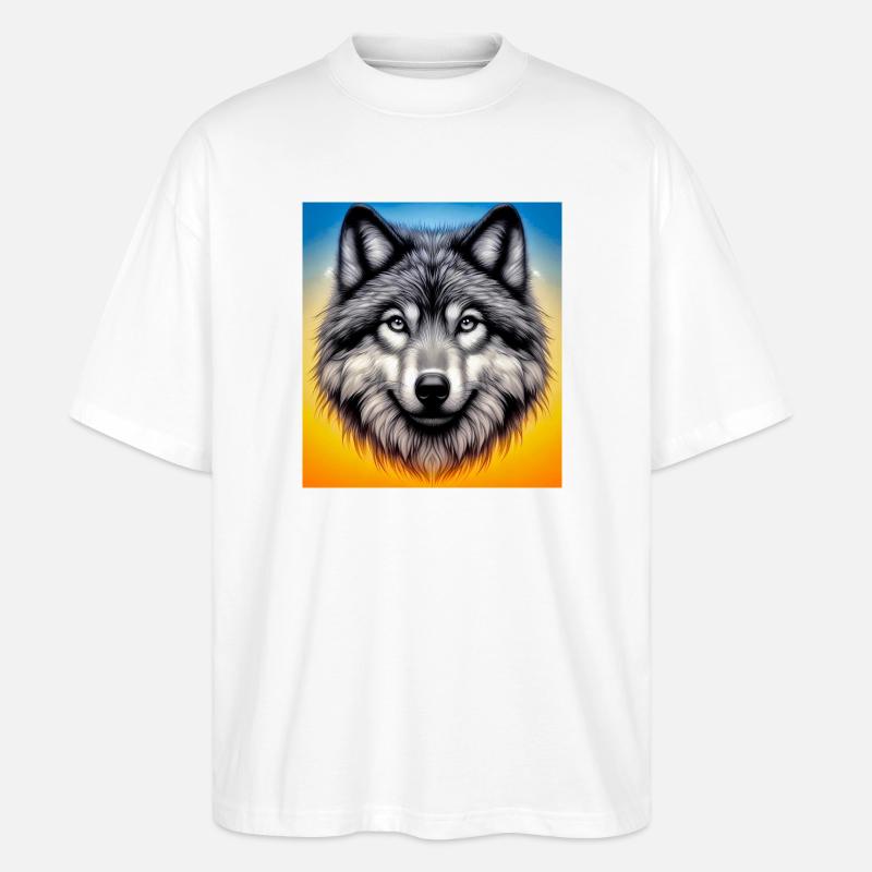 Wolf - Stanley/Stella Oversized Unisex Bio T-Shirt Blaster 2.0 - Weiß