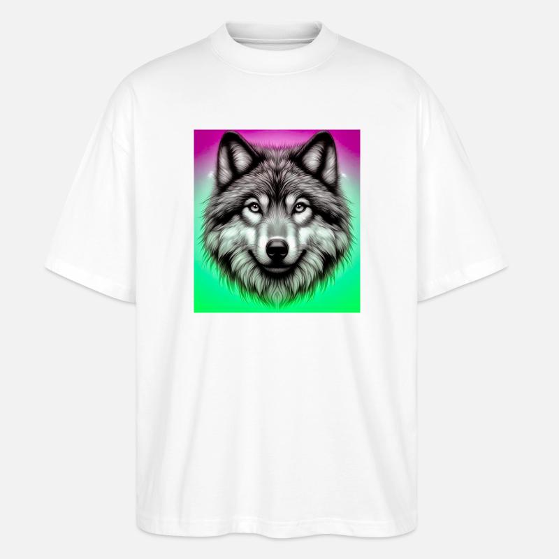 Wolf - Stanley/Stella Oversized Unisex Organic T-shirt Blaster 2.0 - white