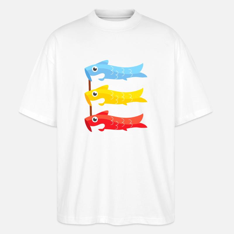 Koinobori Carp Flags Trio - T-shirt bio Blaster 2.0 coupe oversize Stanley/Stella Unisexe - blanc