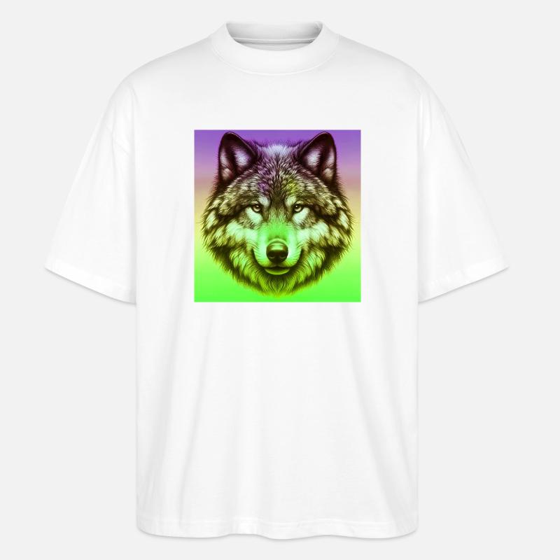 Wolf - Stanley/Stella Oversized Unisex Bio T-Shirt Blaster 2.0 - Weiß
