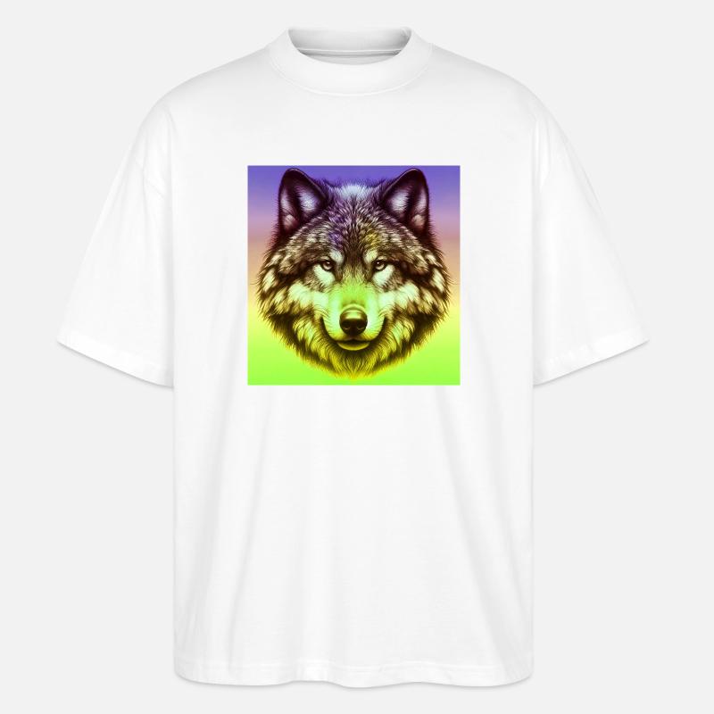 Wolf - Stanley/Stella Oversized Unisex Bio T-Shirt Blaster 2.0 - Weiß