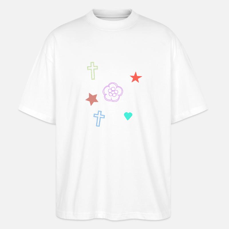 Étoile de la Fleur Croix - T-shirt bio Blaster 2.0 coupe oversize Stanley/Stella Unisexe - blanc