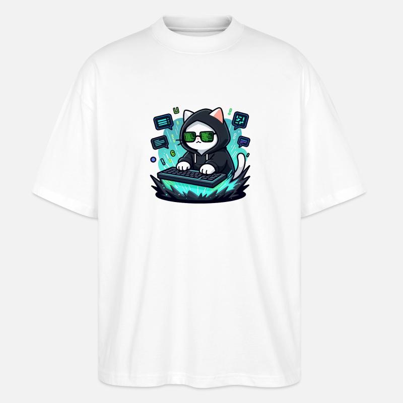 Chat Hacker - Stanley/Stella Oversized Unisex Organic T-shirt Blaster 2.0 - white