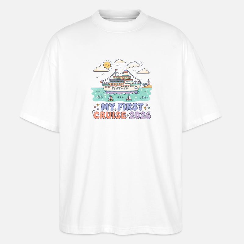 Ma première croisière en 2026 - T-shirt bio Blaster 2.0 coupe oversize Stanley/Stella Unisexe - blanc