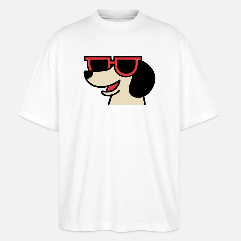 Cooler Dackel Brille Chef - Stanley/Stella Oversized Unisex Bio T-Shirt Blaster 2.0 - Weiß