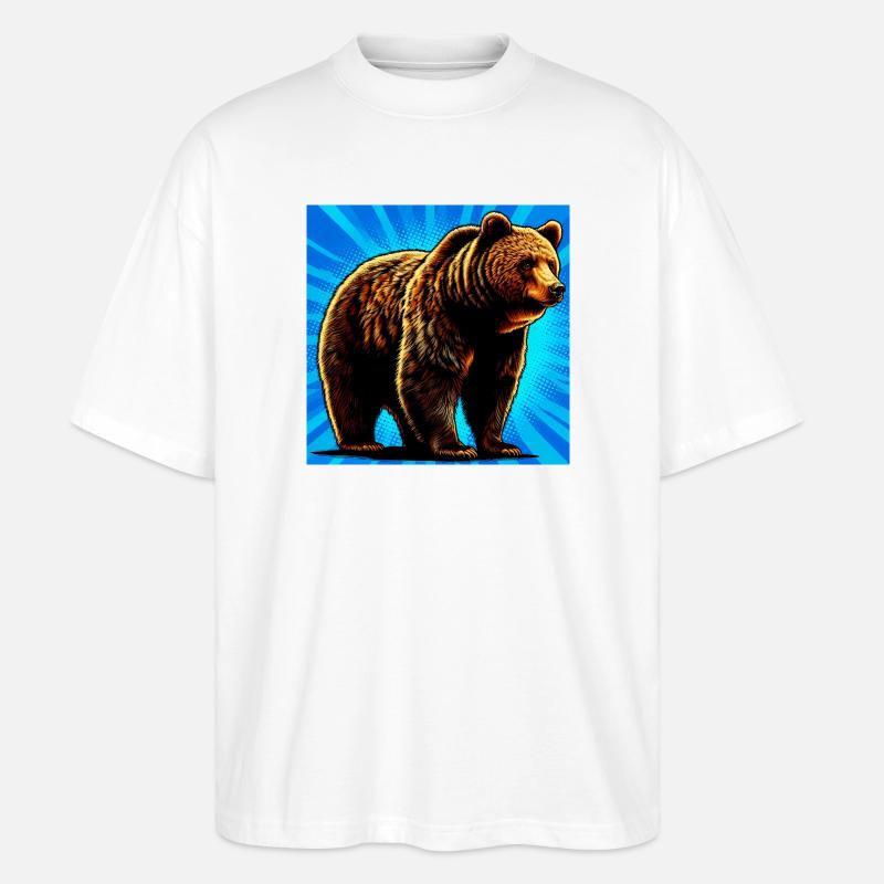 bear - Stanley/Stella Oversized Unisex Organic T-shirt Blaster 2.0 - white