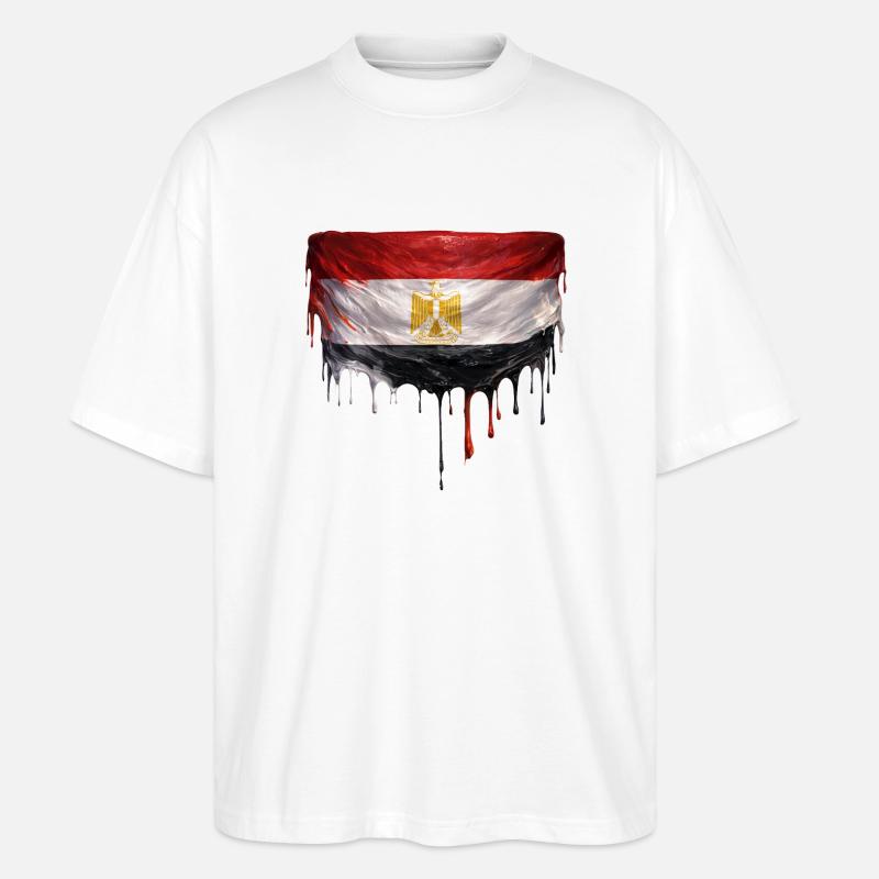 Art de chute de drapeau égyptien - T-shirt bio Blaster 2.0 coupe oversize Stanley/Stella Unisexe - blanc