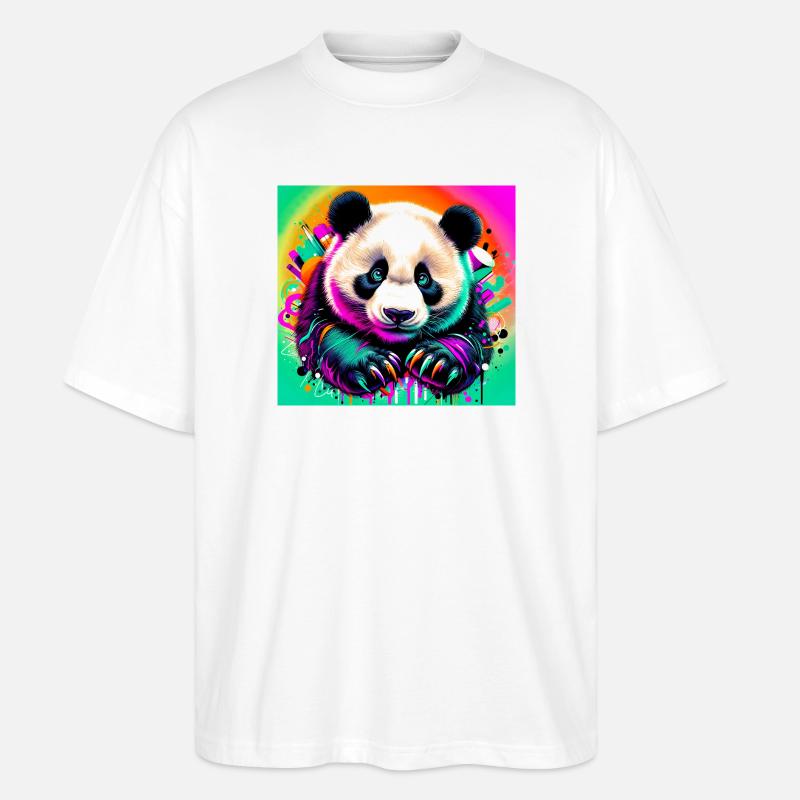 Panda - Stanley/Stella Oversized Unisex Bio T-Shirt Blaster 2.0 - Weiß