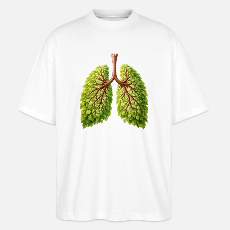Conception de l’arbre naturel Lung - T-shirt bio Blaster 2.0 coupe oversize Stanley/Stella Unisexe - blanc