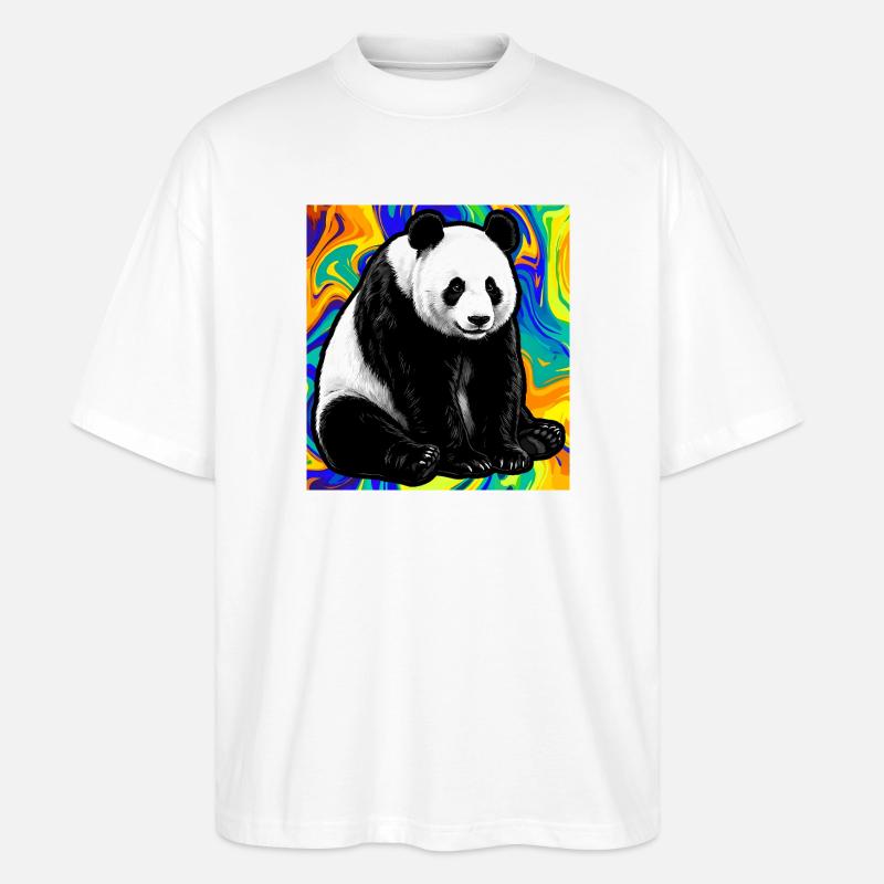 Panda - Stanley/Stella Oversized Unisex Bio T-Shirt Blaster 2.0 - Weiß