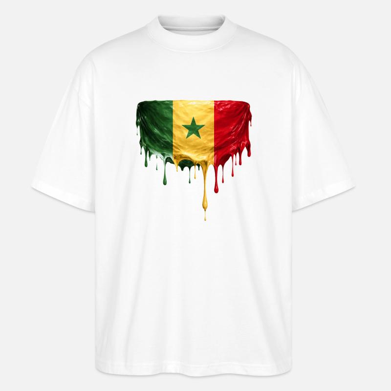 Senegalin lipunpudotustaide - Stanley/Stella Blaster 2.0 Unisex Oversized Luomu T-paita - valkoinen